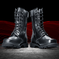 Bottes en cuir noir respirantes en cuir de vachette avec fermeture éclair légères pour la randonnée en plein air résistantes à l'usure pour femmes et hommes