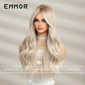 Peluca de Cabello Largo y Rizado para Mujer, Color <span class=keywords><strong>Rubio</strong></span> <span class=keywords><strong>Degradado</strong></span>, Ondas Grandes, Encaje Completo, 150% de Densidad, Cobertura Total, Estilo Natural - Product Image 6