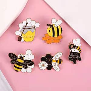 Insigne d'insecte de petite abeille créative drôle dessin animé petite abeille émail broche épinglette chapeaux vêtements décoration broches broches cadeau - Product Image 2