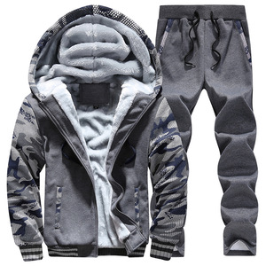 <span class=keywords><strong>Tuta</strong></span> Invernale da Uomo in Pile Spesso con Cerniera Tute Casual da Uomo con Cappuccio e <span class=keywords><strong>Pantaloni</strong></span> Completo Sportivo da Uomo 2 Pezzi Abbigliamento Maschile - Product Image 2