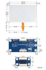960x680，13.3英寸电子墨水显示帽子 (K)，用于Raspberry <span class=keywords><strong>Pi</strong></span>，SPI接口 - Product Image 6