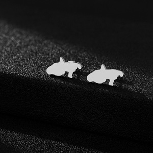 Fábrica de acero inoxidable Francia Martinica Guadalupe Stud Pendientes Plata 18K chapado en oro Mapa Charm Stud Pendientes - Product Image 5