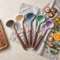 Cuillère en silicone résistante à la chaleur, ustensile de cuisine durable pour servir des soupes, des ragoûts, des sauces, sans BPA, ustensiles de cuisine