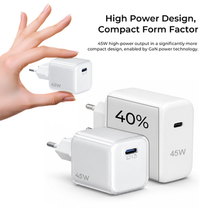 อะแดปเตอร์ชาร์จเร็ว 45W GaN USB-C แบบเสียบผนัง EU ปลั๊กขนาดเล็ก โปร่งใส รองรับ PD สำหรับ iPhone 16 Samsung iPad MacBook Air - Product Image 4