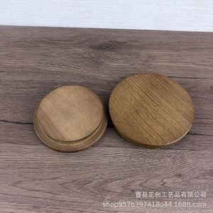Tapa redonda de madera maciza reutilizable para tazas, cosméticos, color marrón ZHENGCHUANG219 - Product Image 2