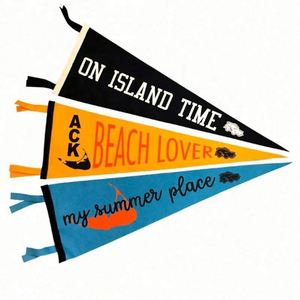 ธงสามเหลี่ยมผ้าสักหลาดพิมพ์ลายสองด้านคุณภาพสูง ขนาดสั่งทำได้ สีสันสดใส สำหรับโรงเรียนและทีม พร้อมสำหรับงานซับลิเมชั่น - Product Image 1