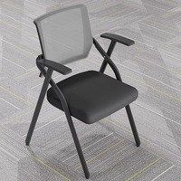 Chaise d'étude moderne en métal pliable avec bloc-notes Mobilier scolaire coloré et durable pour la maison, le bureau et le salon