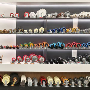 4-Zoll-Polyurethan-Schwenkplatten-Lenkrollen Räder 4er-Set Rote PP-Verschleiß rollen mit Bremse - Product Image 6