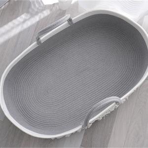 Cesta de Dormir para Bebé Tejida con Cuerda de Algodón Plegable y Ecológica, Decorada con Borlas, con Diseño que Ahorra Espacio para Guardería - Product Image 4