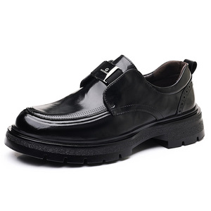 Chaussures habillées en cuir pour hommes, bout rond, style Oxford, semelle souple en caoutchouc, pour le bureau, les occasions formelles, couleur marron - Product Image 4