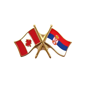 Insignia de metal esmaltada con bandera nacional de la amistad, insignia de país cruzado personalizada, venta al por mayor