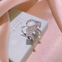 Bague rétro en zircon pour femmes, accessoires de mode coréenne, bijoux en forme de ficelle, aspect rétro, brillant, KYRA01475