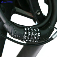MAXFORD Cadenas de vélo à combinaison à 4 chiffres, antivol robuste pour cyclisme, câble en acier, mot de passe réinitialisable