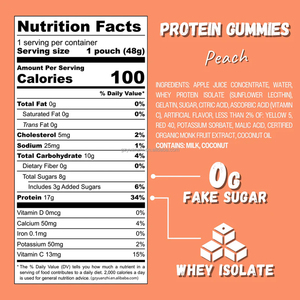 Gummies Naturels à la Pêche Hyperprotéinés avec 17g d'Isolat de Protéine de Lactosérum pour le Développement Musculaire - Product Image 5