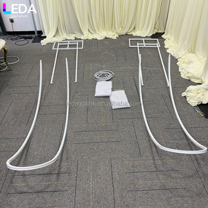 LEDA Fournitures de décoration pour événements intérieurs, nouveau design moderne, arche blanche en tissu LED avec fond métallique pour mariage - Product Image 3