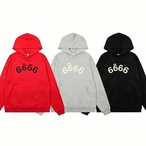 666 2026 Sweat à capuche oversize en molleton 100% coton de haute qualité, motif 3D pour impression en relief, manches longues, avec 5 logos - Product Image 6