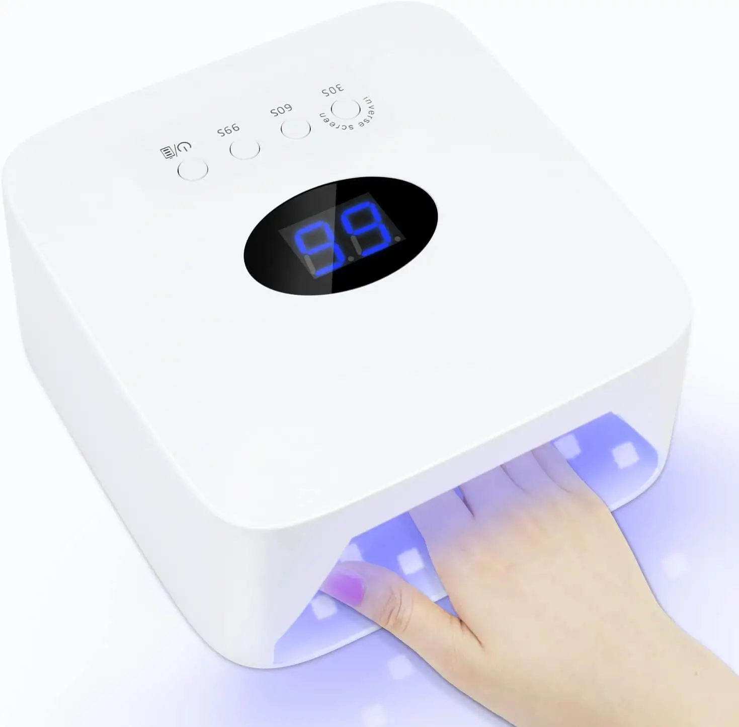 Cordless Led Nail Lamp 54W Rechargeable UV LED Nail Dryer With 3 Timer Setting For Home and Salon White