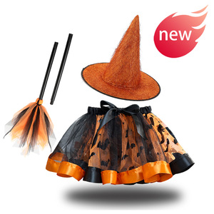 Conjunto <span class=keywords><strong>de</strong></span> Falda Tutú <span class=keywords><strong>de</strong></span> Halloween para Niñas con Sombrero <span class=keywords><strong>de</strong></span> <span class=keywords><strong>Bruja</strong></span>, Disfraz <span class=keywords><strong>de</strong></span> <span class=keywords><strong>Bruja</strong></span> con Calabaza Naranja y Escoba Mágica para Fiesta <span class=keywords><strong>de</strong></span> Carnaval con Accesorios - Product Image 3