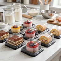 Boîtes à gâteaux triangulaires jetables transparentes en PET de qualité supérieure pour mousse, emballages pour gâteaux mille-feuilles – Vente en gros