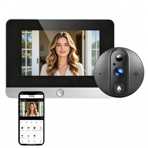 <span class=keywords><strong>Sonnette</strong></span> de porte vidéo de sécurité WiFi TNTX 2.4G avec caméra 2MP, interphone audio, acier inoxydable, écran 5 pouces, batterie 10000mAh - Product Image 1