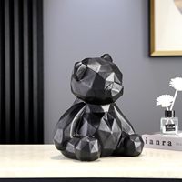 Jour de l'an miniature ours noirs mini résine ours maison décor statue
