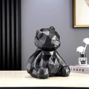 Estatua de Decoración de casa de oso de resina mini osos negros en miniatura del día de Año Nuevo - Product Image 5