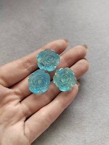 100 pièces de fleurs en résine dorée scintillante de 18 mm, à dos plat, roses, embellissements, cabochons, bricolage, scrapbooking, fabrication de cartes - Product Image 5