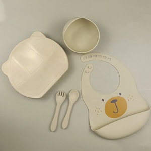 Vajilla de silicona con tapa para bebé, plato orgánico suave sin derrames, tazón de alimentación de grado alimenticio con succión - Product Image 6