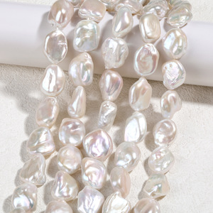 Collares Gruesos de Perlas Barrocas Hechas a Mano al por Mayor, Cuentas Blancas de Agua Dulce de Forma Irregular para Accesorios de Joyería DIY - Product Image 4