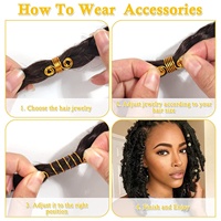 Ensemble d'accessoires pour perruques en métal de 262 pièces, ornements capillaires tressés, anneaux d'extension pour dreadlocks dorés/argentés, style européen et américain
