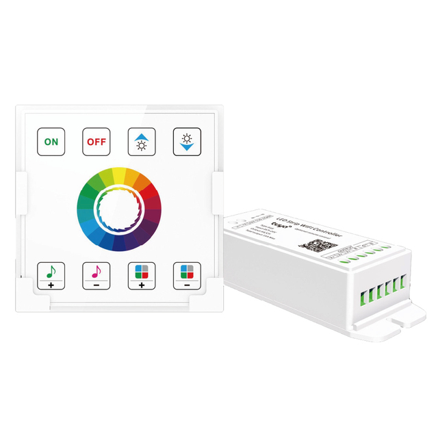 Tuya Wifi Rgbcct Led Strip Controller Rf Remote google Home Alexa Smart Voice 24v Rgbww 5ch Rgbcw 12v 5 in 1 Led Wifi Controller