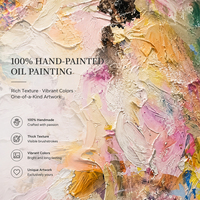 Peinture à l'huile abstraite peinte à la main sur toile, pastel doux multicolore texturé, art mural pour salon, maison, hôtel, décoration