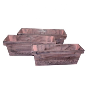 <b>Decorative</b> Vintage Rectangular Metal Zinc Galvanised Patina <b>Flower</b> Pot Garden Planters - Product Image 6