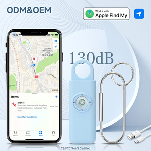 Alarme de sécurité personnelle 130 dB compatible <span class=keywords><strong>Apple</strong></span> Find My, anti-perte, GPS rechargeable, autodéfense d'urgence pour femmes, enfants et personnes âgées - Product Image 1