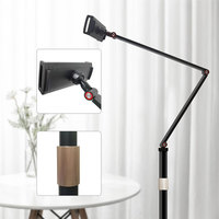 Bras réglable en alliage d'aluminium à 360 rotations Support universel pour tablette et téléphone Support de sol paresseux pour PC et support en métal mobile
