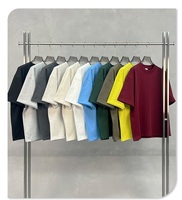 T-shirt Homme de Luxe de Haute Qualité en Coton Lourd 100% – Col Montant Uni, Coupe Oversize et Ample