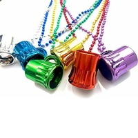 Collier de décoration de fête de carnaval JUXINDA, pendentif en forme de chopes de bière en plastique à perles connectables, tendance personnalisée