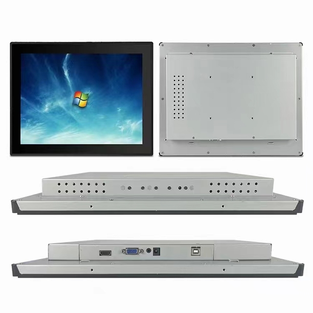 New ODM/OEM 21.5 Inch All-in-One IPS LCD Industrial Capacitive RS232/USB DVI Serial 1920x1080 Touch Monitor Android Metal Black