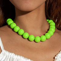 Collier de perles PFT Fashion, perles rondes en résine, style bohème, perles nuage, corde faite à la main, accessoires pour femmes, chaîne de perles rondes