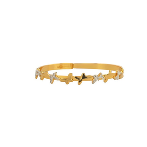 Bracciale a Farfalla in Acciaio Inossidabile Placcato Oro, Gioiello alla Moda, Regalo per Donna - Product Image 1