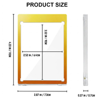 Porte-cartes magnétique 35PT imprimé UV vibrant, étui de présentation en acrylique transparent à une touche avec cadre dégradé coloré