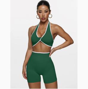 Ropa Deportiva Personalizada Under Lulu, Traje de Yoga de Secado Rápido con Cierre Elástico en la Cintura, Chaleco Deportivo para Ciclismo y Ejercicio al Aire Libre, Top y Pantalones Cortos - Product Image 6