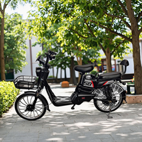 Vélo électrique urbain sans balais 350W 48V 12Ah 14 pouces 3 vitesses pour adulte avec panier avant
