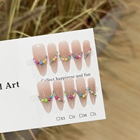 Faux ongles à presser faits main, style gothique, avec étoiles et serpents 3D, réutilisables, longs, forme stiletto, à coller