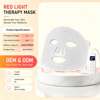 Masque de luminothérapie LED APTREDLIGHT en silicone de qualité alimentaire pour le visage, masque de luminothérapie LED rouge pour la beauté