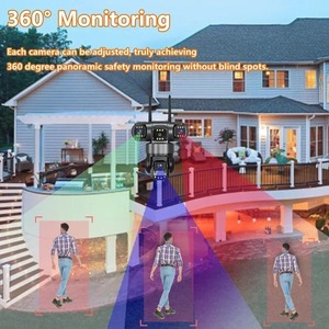 Système de caméra de surveillance CCTV avec 3 objectifs, vision nocturne couleur 4G, détection de mouvement par IA, audio bidirectionnel, caméra IP de sécurité - Product Image 5