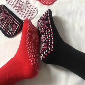 Calcetines térmicos para mujer, calcetines calentados hasta la pantorrilla, rojos y blancos, para dormir, calcetines informales lavables - Product Image 4