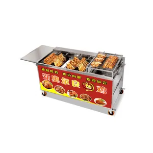 Four à poulet grillé au charbon de bois rotatif automatique à 3 rangées de haute qualité HJ-KJL3 de voiture de barbecue commercial du Vietnam Orléans