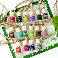 Diffuseur de parfum pour voiture, flacon en verre suspendu, avec 18 senteurs, pour rétroviseur.