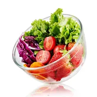 Yüksek borosilikat büyük cam salata kasesi cam karıştırma kabı mikrodalga fırın için
